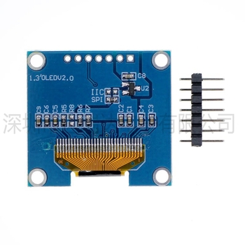 7-pinski OLED modul, 1,3-inčni zaslon, 128x64 I2C/SPI, bijelo/plavo