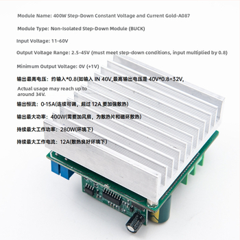 Gold-A087 Vysoko výkonný DC-DC modul so stabilným napätím a stabilným prúdom pre nabíjanie LED batérií, znižovací modul 400W 15A