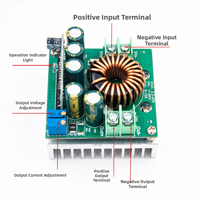 Gold-A087 Vysoko výkonný DC-DC modul so stabilným napätím a stabilným prúdom pre nabíjanie LED batérií, znižovací modul 400W 15A