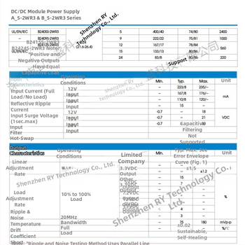 Izolovaný napájací modul A1515S-2WR3, vstup 13,5–16,5 V, výstup 15 V, 67 mA, 2 W