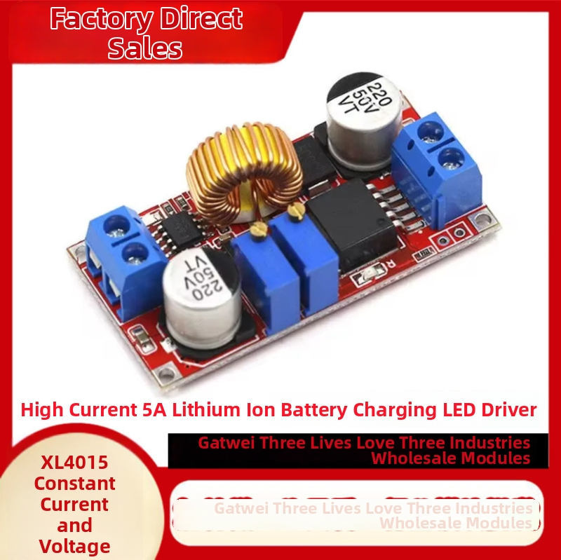 XL4015 CC-CV vysokovýkonný 5A modul pre nabíjanie Li-ion batérií a LED ovládač