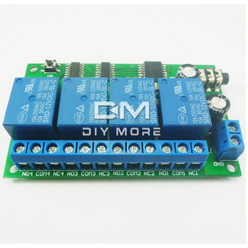 4-kanalno DTMF relejni dekoder zvuka, 12V modul daljinskog upravljanja AD22B04
