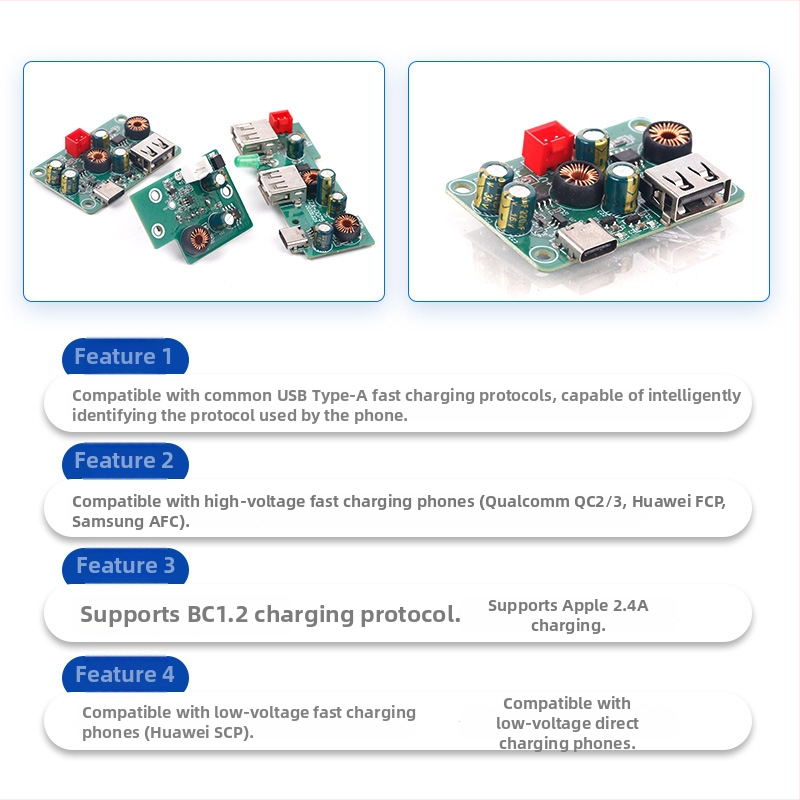 Modul za punjenje u automobilu USB QC3.0 + PD, brzo punjenje, dual USB, 12V, za modifikaciju naslona za ruku
