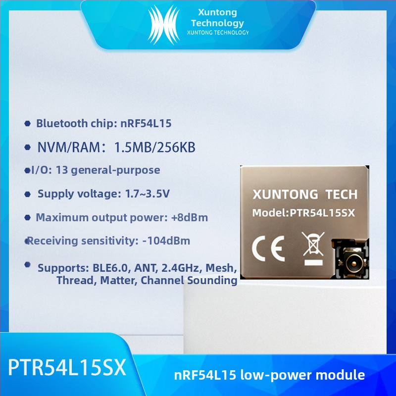Nízkoenergetický Bluetooth 6.0 modul PTR54L15SX s dvojjadrovým procesorom pre inteligentné nositeľné zariadenia a priemyselný IoT