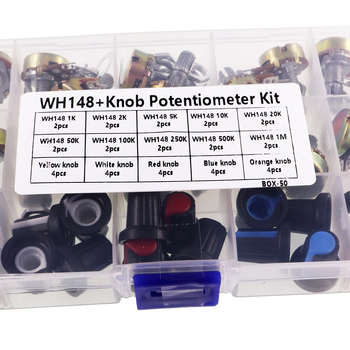 20 komada u kutiji – WH148 potenciometar prekidač s kapom za gumb, 15 mm, jednokanalni, B5K10K20K/50K/100K