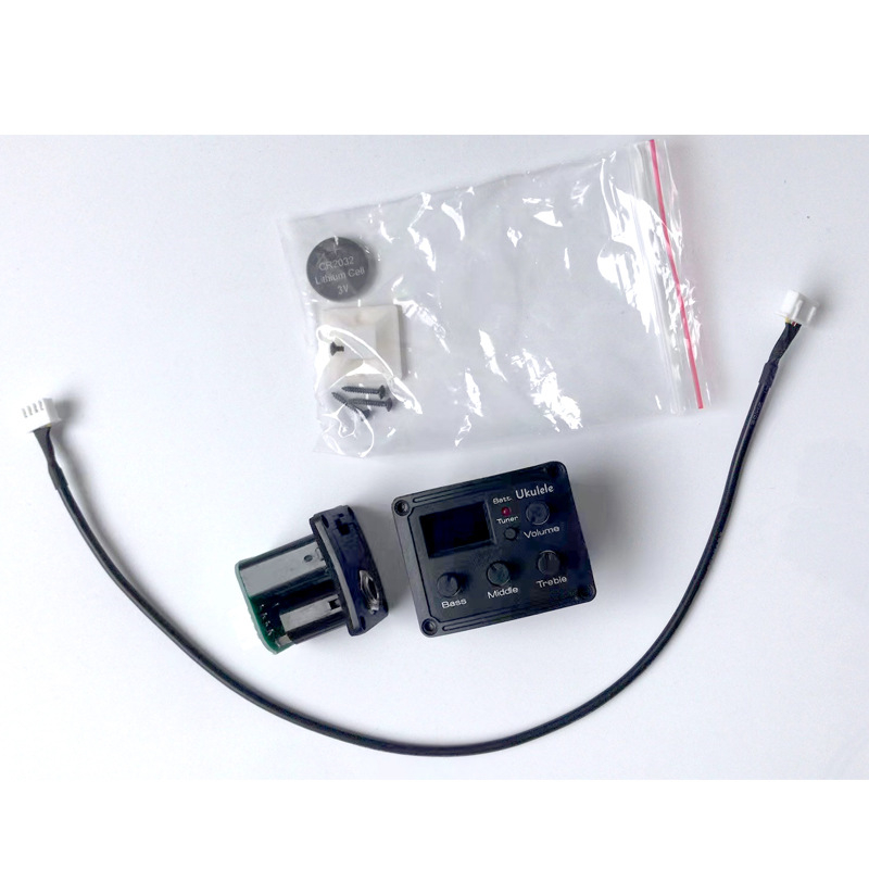 Ukulele pickup EQ-val és színes LCD kijelzővel, hangszer-kiegészítő