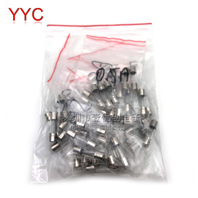 Set staklenih osigurača elemenata, 6×30 mm, 2/5/10/15 A, 250 V, 10 tipova, po 5 komada