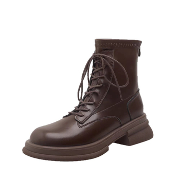 Botine Martin pentru femei, toc gros și talpă groasă, stil britanic, botine elegante, confortabile și versatile pentru toamnă-iarnă.