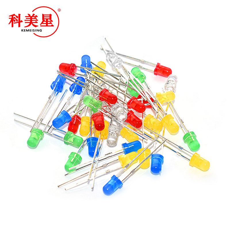 F3 F5 3mm/5mm LED dioda, u kutiji, 500 komada (po 100 komada po boji, 5 boja)