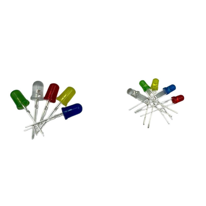 Kutijasti LED perlica set 3mm/5mm visoke svjetline, jednobojne boje: crvena, žuta, plava, zelena, bijela