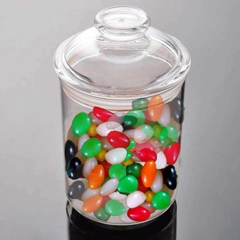 Akril zárható teás üveg, átlátszó műanyag konyhai tároló, rozsdamentes acél csattal, kör alakú, kapacitás ≤300 ml