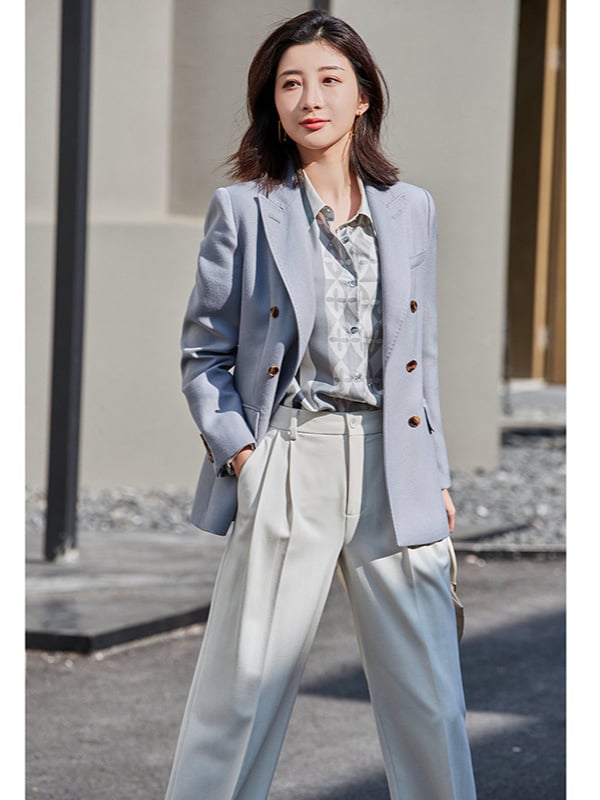 Ženski slim-fit dvostruko kopčani blazer sako za proljeće i jesen
