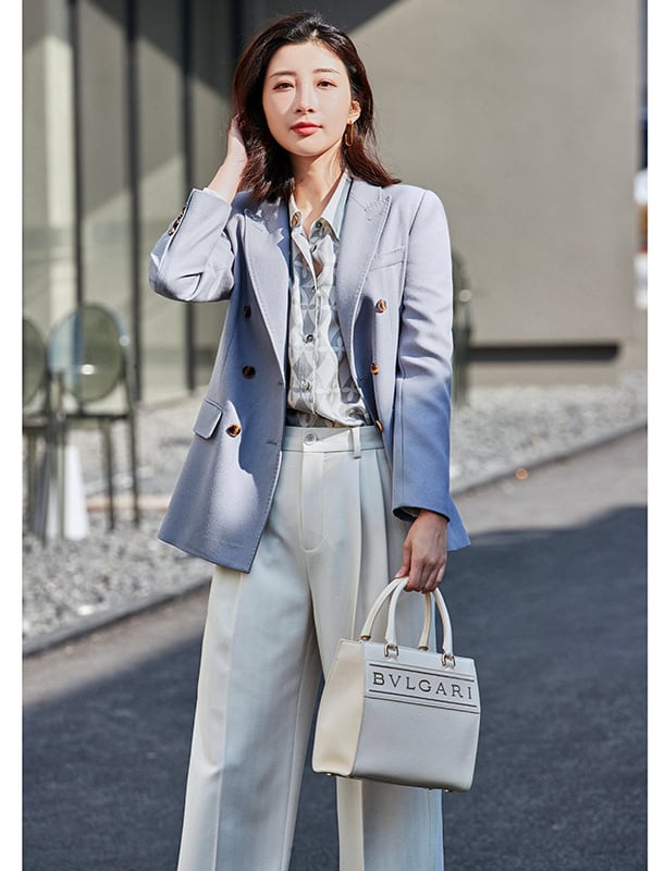 Ženski slim-fit dvostruko kopčani blazer sako za proljeće i jesen