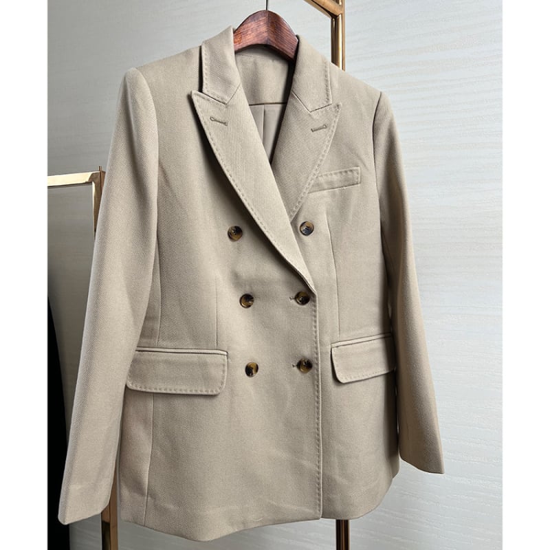 Ženski slim-fit dvostruko kopčani blazer sako za proljeće i jesen