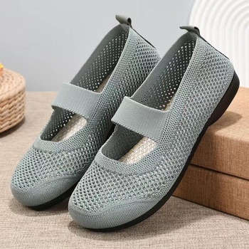 Ženske ljetne casual cipele, prozračne i lagane, slip-on, mekana potplata, gornji dio od tkanine, okrugli vrh