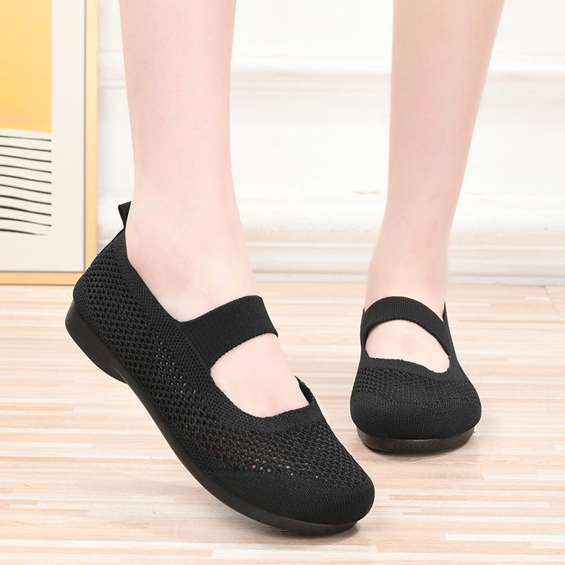 Ženske ljetne casual cipele, prozračne i lagane, slip-on, mekana potplata, gornji dio od tkanine, okrugli vrh