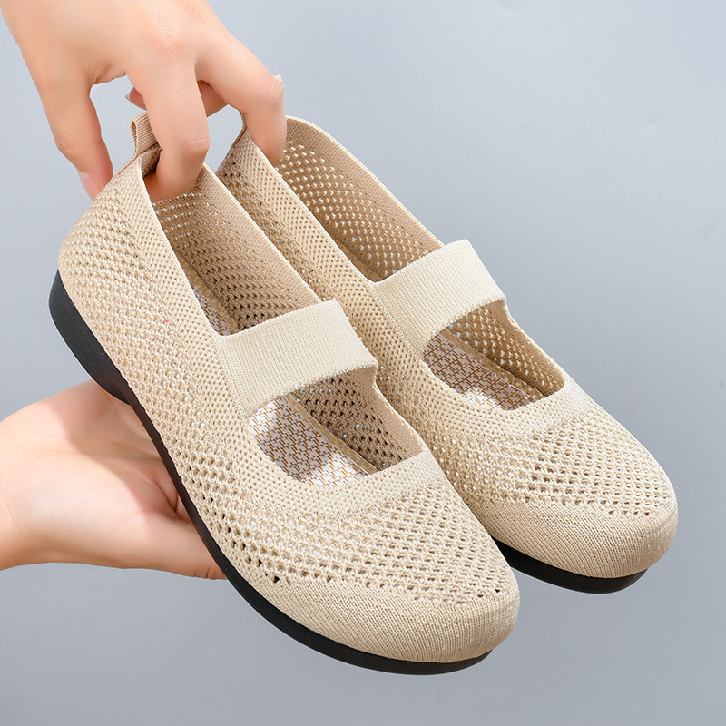 Ženske ljetne casual cipele, prozračne i lagane, slip-on, mekana potplata, gornji dio od tkanine, okrugli vrh