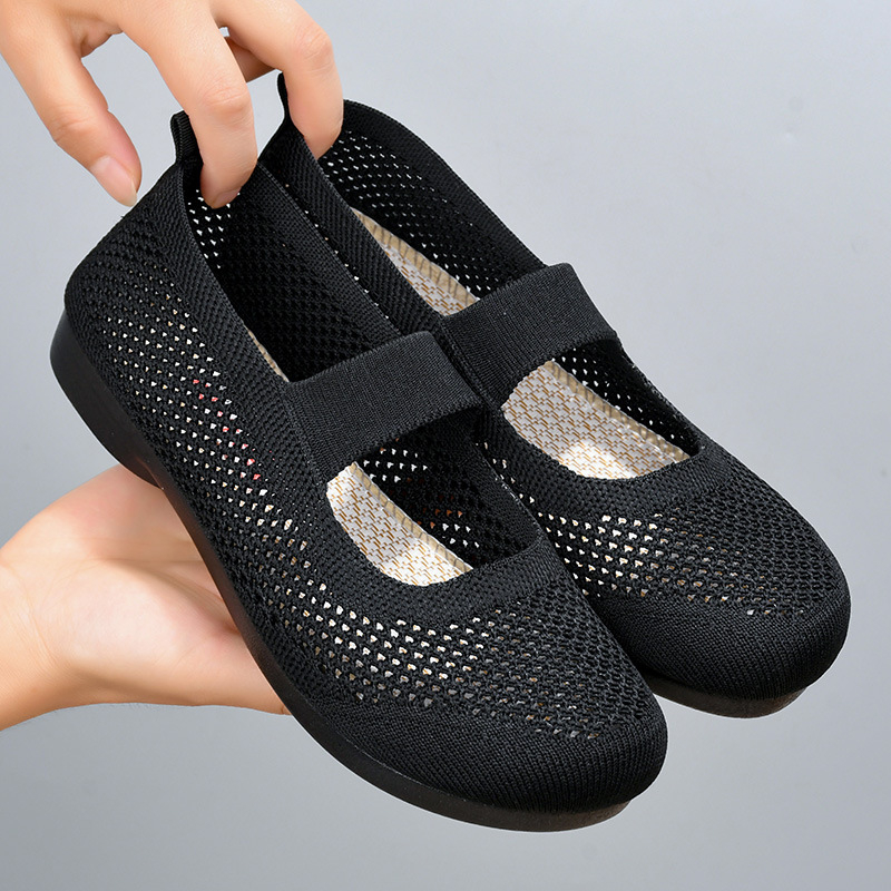 Ženske ljetne casual cipele, prozračne i lagane, slip-on, mekana potplata, gornji dio od tkanine, okrugli vrh
