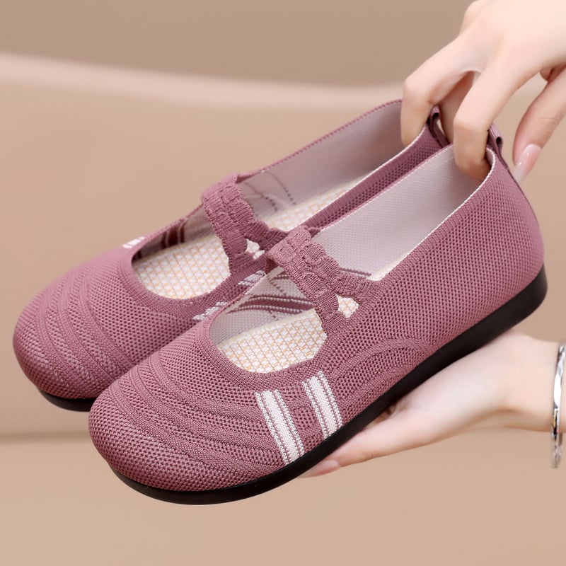 Дишащи обувки за жени с Flyknit горнище, равна подметка, леки и удобни за ежедневна употреба, обувки без връзки