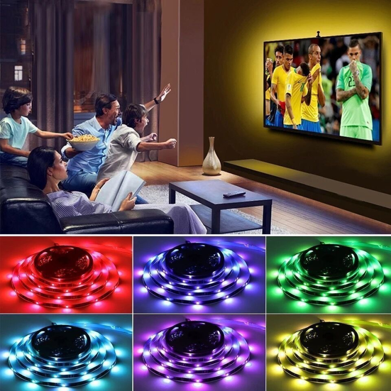 USB RGB LED trake za pozadinsko osvjetljenje igranja, 5V niska napetost, 5050 RGB LED, upravljanje putem aplikacije