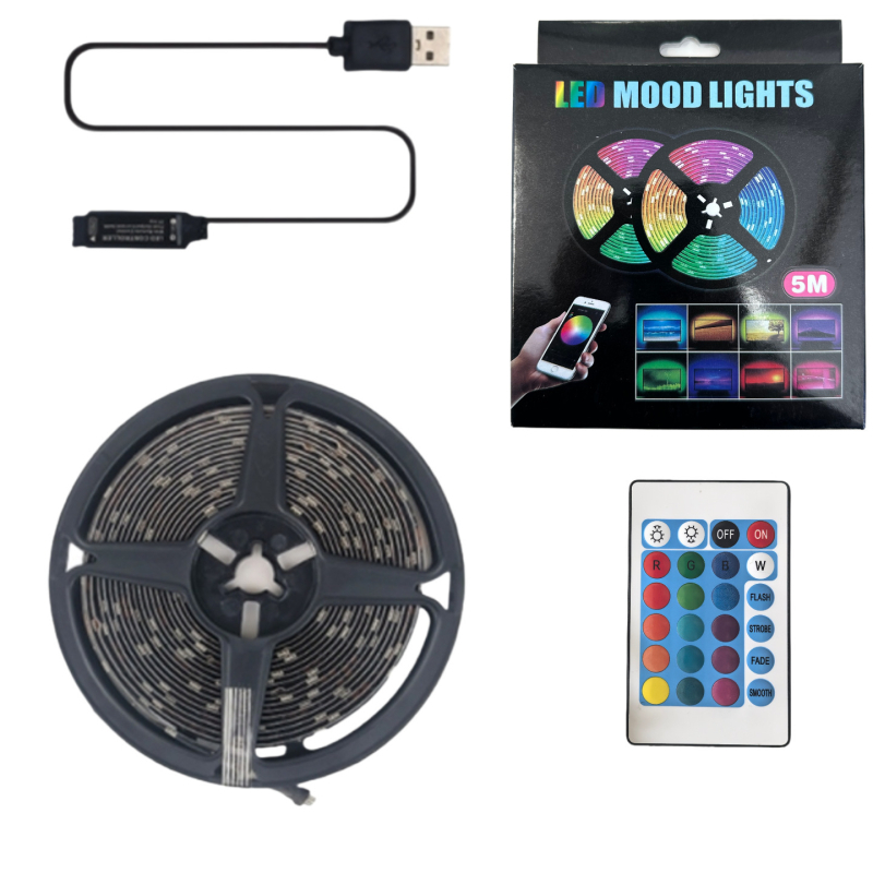 USB RGB LED trake za pozadinsko osvjetljenje igranja, 5V niska napetost, 5050 RGB LED, upravljanje putem aplikacije