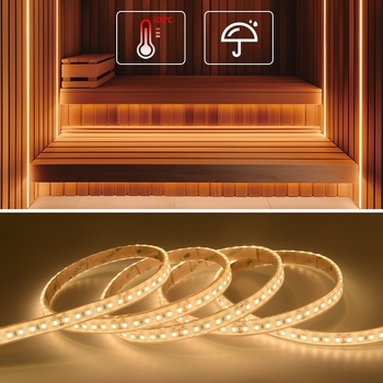 Sauna LED traka IP68 vodootporna, otporna na visoke temperature do 100°C, dužina 10 m, bez pada napona, rasvjeta za saunu, otporna na sulfidaciju i oksidaciju