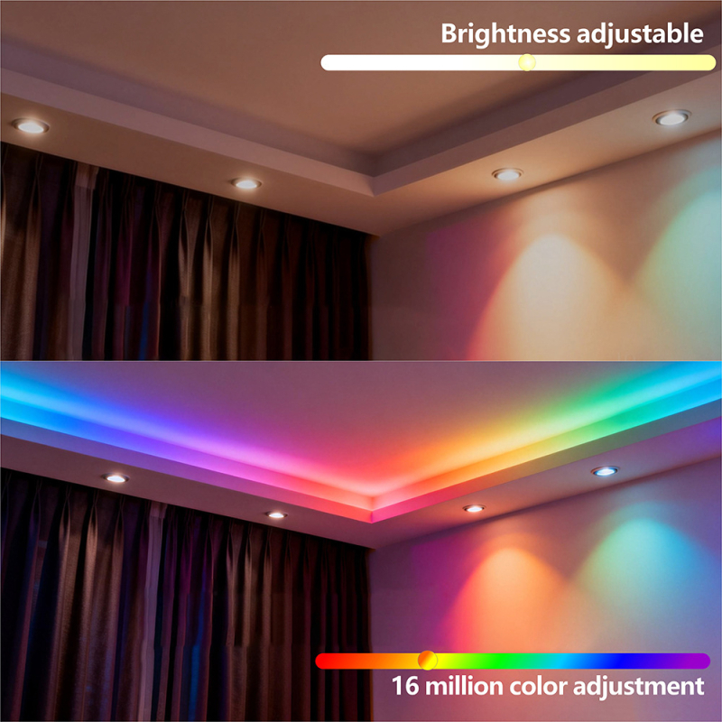 4‑žična RGB LED traka, 12V niske napetosti, modeli 16703/1934/2818, promjenjiva boja za ambijent i dekorativno osvjetljenje, duljina 5 m