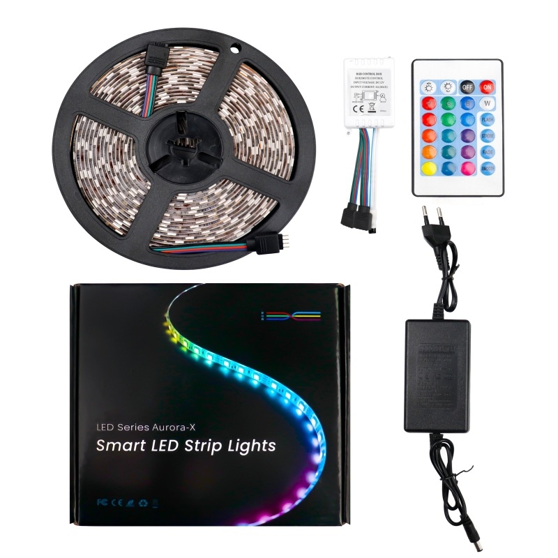 5050 RGB LED trak s daljinskim upravljačem od 44 tipke, glazbeni ritam, Bluetooth aplikacija, ambijentalno osvjetljenje za pametan dom