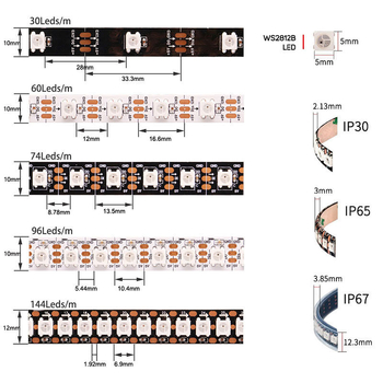 RGB LED traka 5V, vodootporna, jednostavno upravljanje, programabilna ambijentalna rasvjeta s učinkom tekućeg svjetla