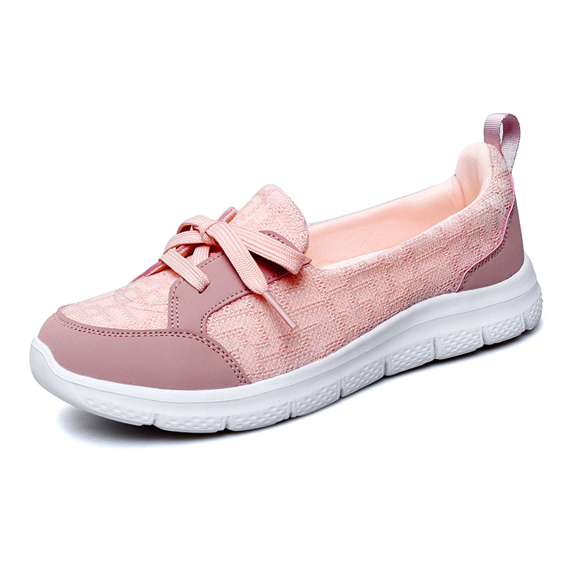 Női könnyű, lélegző slip-on cipő hálós felsőrésszel, kényelmes hétköznapi cipő, lapos sarokkal