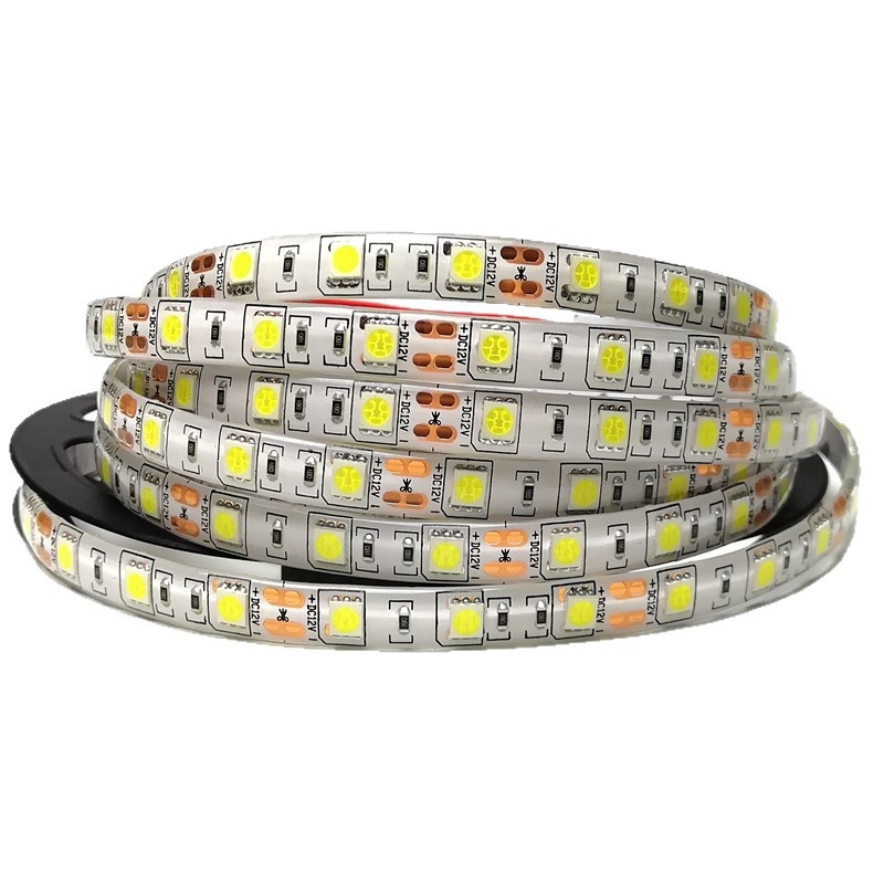 LED trak 12V, 5 m, 60 LED 5050 SMD, fleksibilan, s mogućnošću dimminga, IP65, 180° kut snopa, CRI 80, za dnevni boravak stropno osvjetljenje