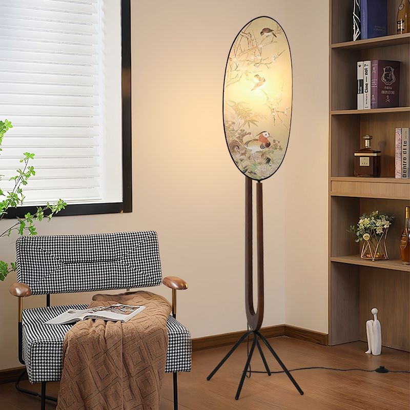 Podna lampa s ekranom, u francuskom retro stilu i estetskoj dinastije Song, dizajnerska rasvjeta za dnevni boravak
