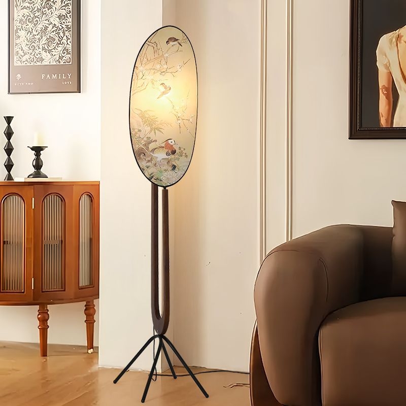 Podna lampa s ekranom, u francuskom retro stilu i estetskoj dinastije Song, dizajnerska rasvjeta za dnevni boravak