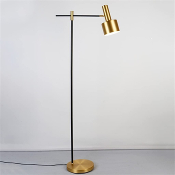 LED podna lampa u metalik zlatnoj boji za spavaću sobu i dnevni boravak, skandinavski stil, stojeća lampa za čitanje