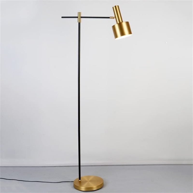 LED podna lampa u metalik zlatnoj boji za spavaću sobu i dnevni boravak, skandinavski stil, stojeća lampa za čitanje