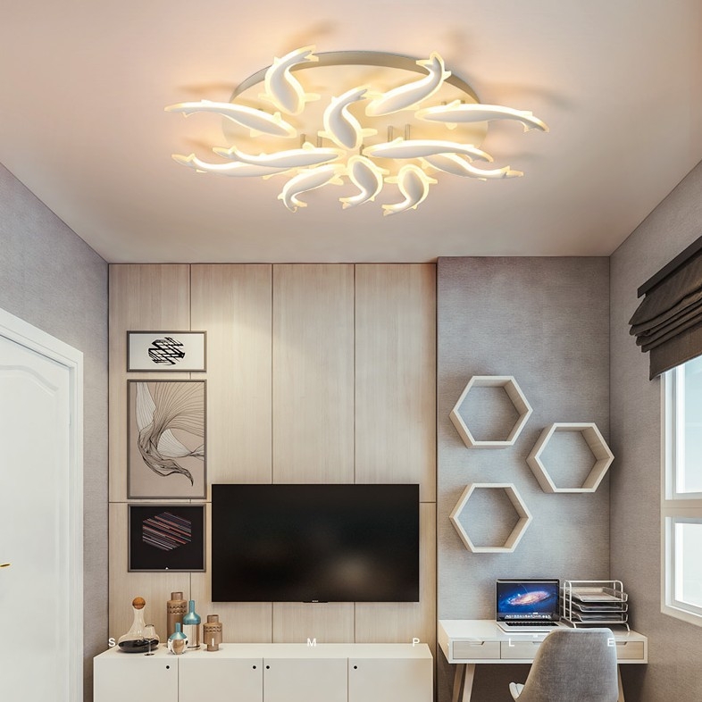 Moderna minimalistička LED stropna svjetiljka za dnevni boravak i spavaću sobu, 220V, domet 15–30 m², 2024