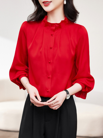 Ženska bluza od svile Mulberry, dugi rukav, proljetna kolekcija 2026, elegantan uski kroj