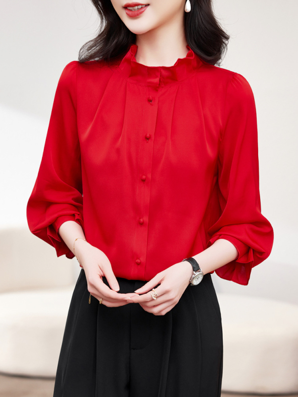 Ženska bluza od svile Mulberry, dugi rukav, proljetna kolekcija 2026, elegantan uski kroj