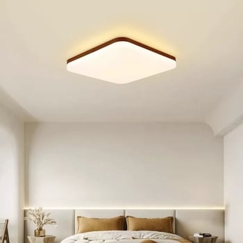 Stropna lampa od masivnog drveta, novi kineski stil, ultra-tanki kružni dizajn za spavaću sobu i dnevni boravak