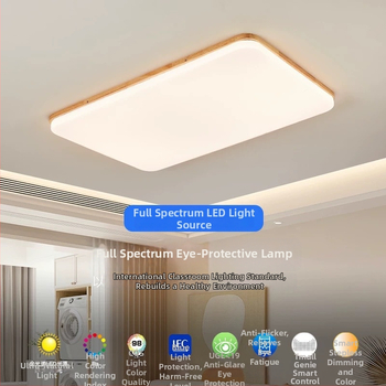 Stropna lampa od masivnog drveta, novi kineski stil, ultra-tanki kružni dizajn za spavaću sobu i dnevni boravak