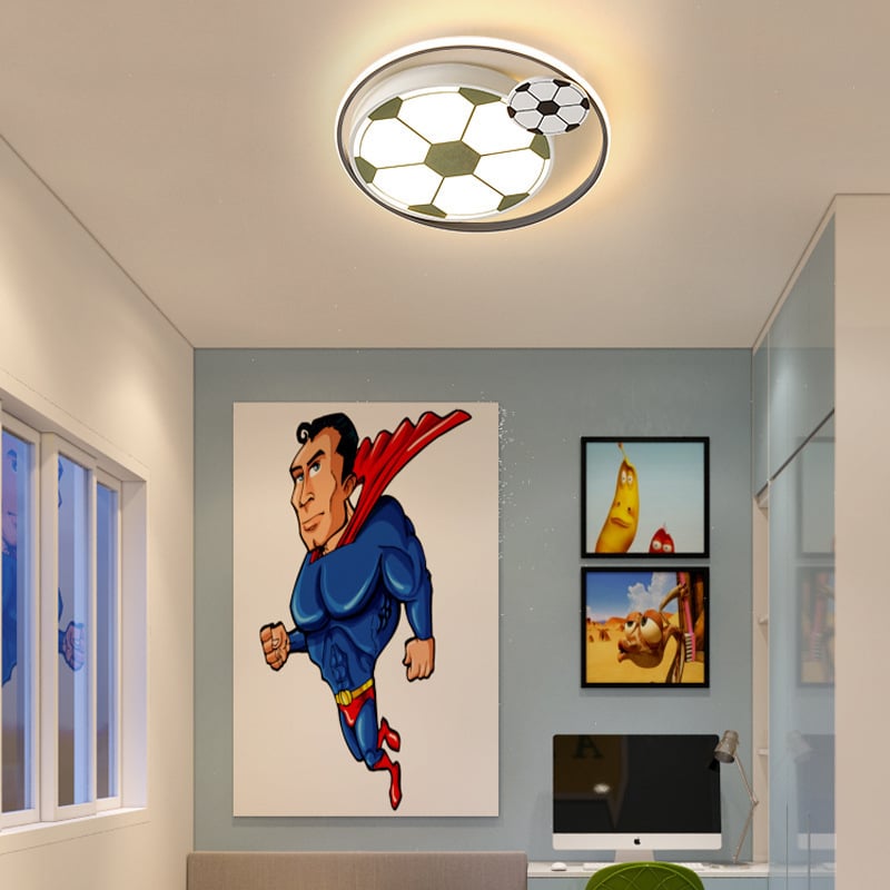 LED stropna svjetiljka za dječju sobu s nogometnom motivom, crtani dizajn, jednostavan modern stil, za dječju sobu dječaka, zaštita očiju