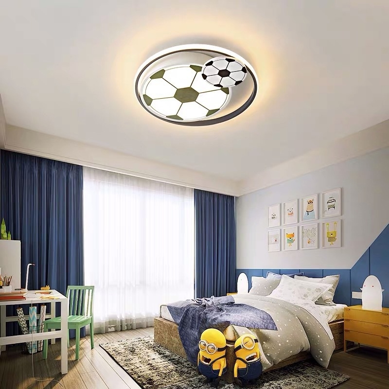 LED stropna svjetiljka za dječju sobu s nogometnom motivom, crtani dizajn, jednostavan modern stil, za dječju sobu dječaka, zaštita očiju
