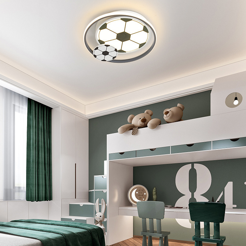 LED stropna svjetiljka za dječju sobu s nogometnom motivom, crtani dizajn, jednostavan modern stil, za dječju sobu dječaka, zaštita očiju