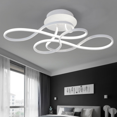 LED stropna svjetiljka, moderni minimalistički dizajn, crno-bijeli, za dnevni boravak, spavaću sobu, blagovaonicu i ured.