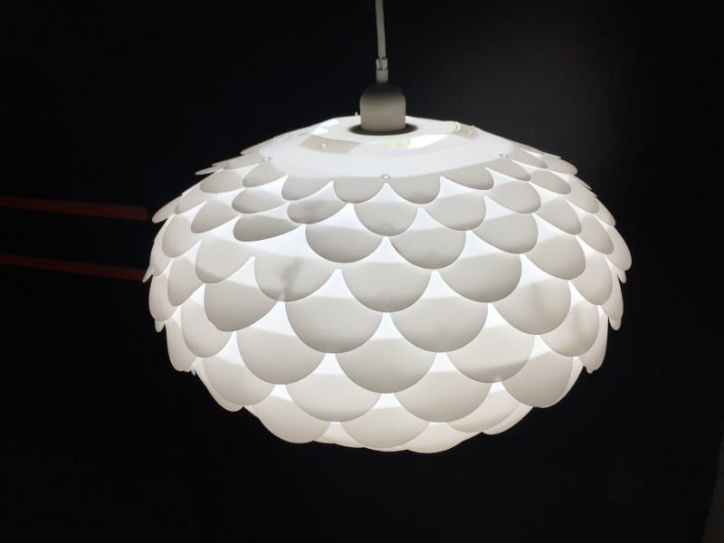PP plastično sjenilo lampe s uzorkom ljuskica, viseći luster za DIY kućno LED osvjetljenje, ekološki prihvatljivo, demontabilno