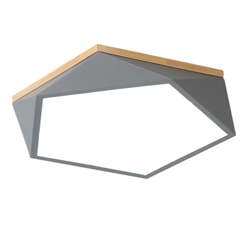 Nordijski geometrijski LED stropni svjetiljka s drvenim detaljem, moderni minimalistički dizajn za spavaću sobu, dnevnu sobu i radnu sobu