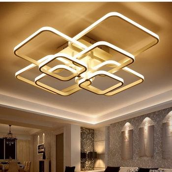 Moderna minimalistička LED plafonjera za dnevni boravak i spavaću sobu, daljinsko upravljanje, postmoderni dizajn, kovno tijelo i akrilni abažur, CRI ≥90, više od 20 LED izvora
