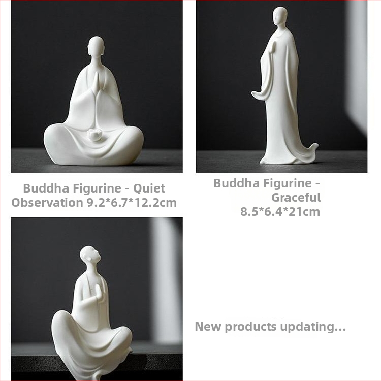 Dehua biely porcelán Buddha – čajový pet, zen keramická socha mnícha s výrezom koreňa, dekorácia čajovej miestnosti a čajového obradu