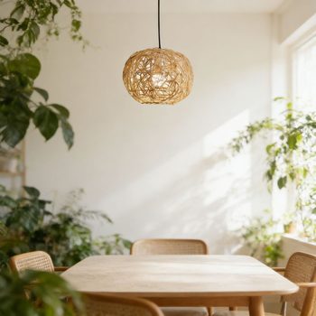 Nordic minimalist rotang gömb lámpabura, szálláshelyekre, erkélyre és teaházba, zen ihletésű gyengéd fény