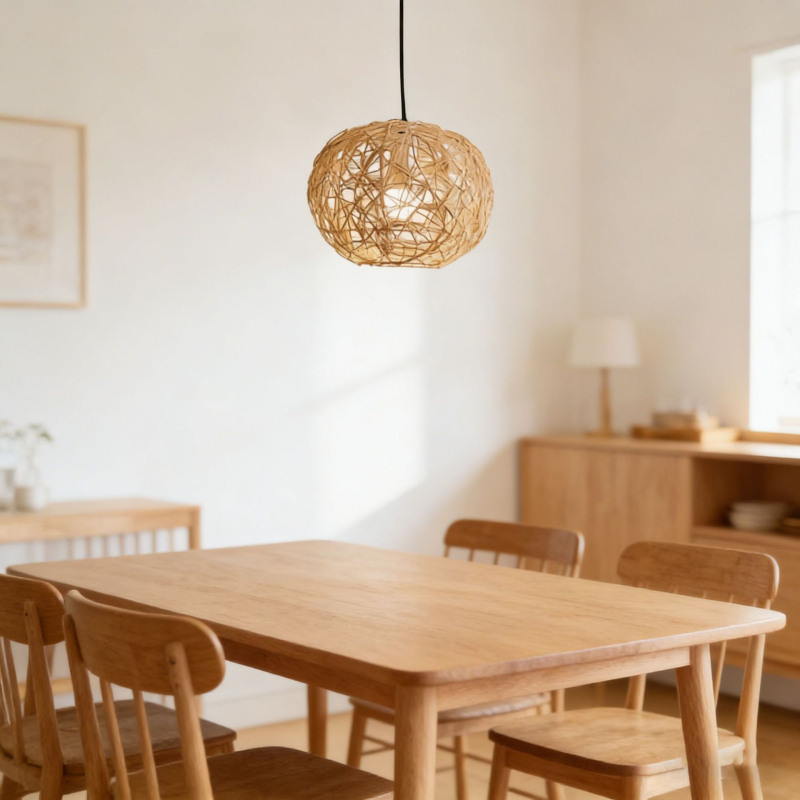 Nordic minimalist rotang gömb lámpabura, szálláshelyekre, erkélyre és teaházba, zen ihletésű gyengéd fény